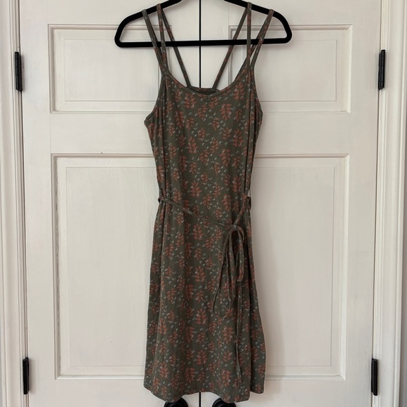 Toad & Co Capellini Dress Dusty Olive Green Found Forest Print Size Small Floral - Picture 2 of 15